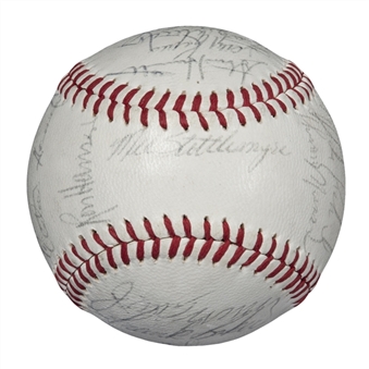 1970 New York Yankees Team Signed OAL Baseball With 25 Signatures Including Munson & Howard (PSA/DNA)